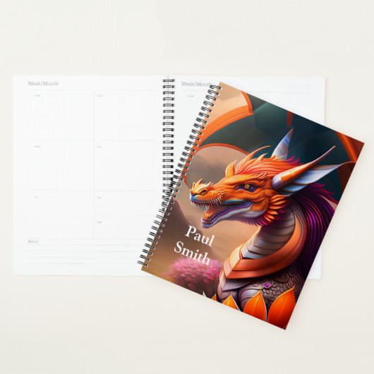 Dragon orange, Digital Art fantasmagique (Devant avec enveloppe)