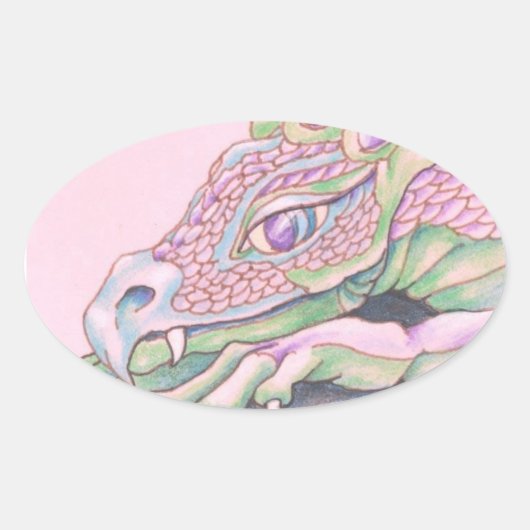 Dragon Ovale Sticker (Voorkant)