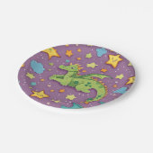 Dragon paars papieren bordje (Gekanteld)