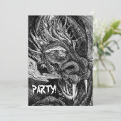 Dragon 'Party!' uitnodiging (Staand voorkant)