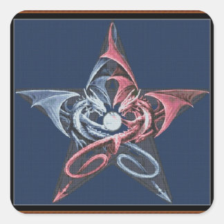 Dragon Pentacle Vierkante Sticker
