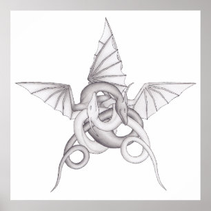 Dragon Pentagram Poster