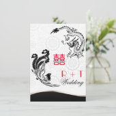 Dragon-Pheonix Double Bonheur Mariage Invitation (Debout devant)