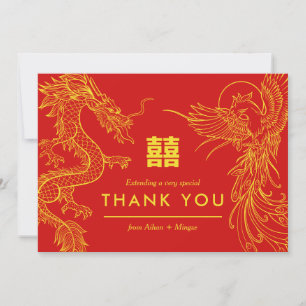 Dragon & Phoenix Double bonheur Merci