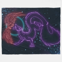 Dragon Phoenix Fleece Blanket