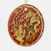 Dragon Phoenix rood goud Chinese bruiloft gunst Keramisch Ornament (Links)