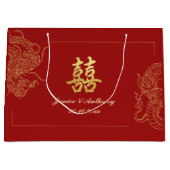 Dragon Phoenix Traditionele Rode Chinese bruiloft Groot Cadeauzakje (Voorkant)