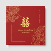 Dragon Phoenix traditionnel Mariage chinois rouge  (Recto)
