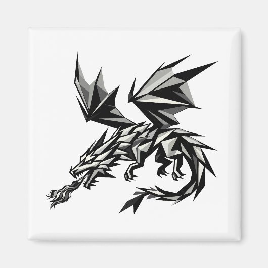 Dragón poligonal magneet (Voorkant)