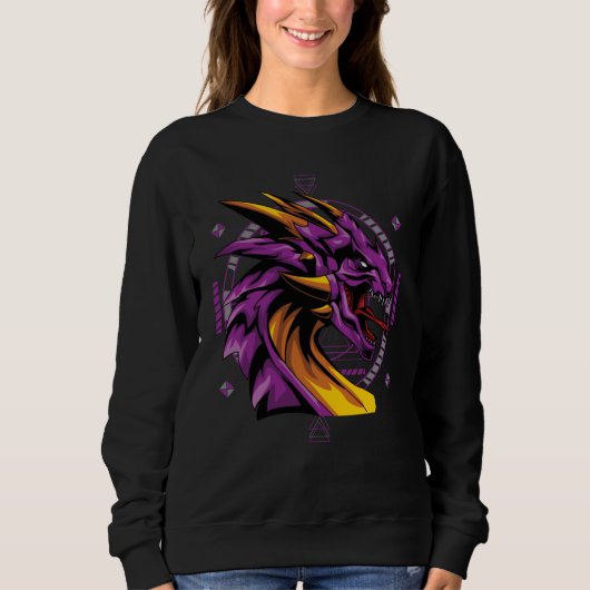 Dragon Pop Aesthetic Sacred Geometry Mandala Mitho Trui (Voorkant)
