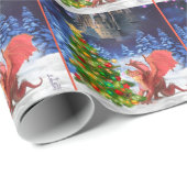 Dragon Pulling op kerstboom Cadeaupapier (Rol Hoek)