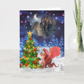 Dragon Pulling op kerstboom Feestdagen Kaart (Voorkant)
