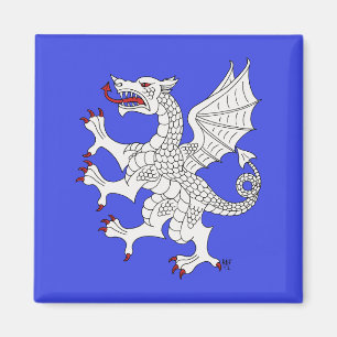 Dragon Rampant Argent Magneet