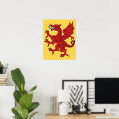 Dragon Rampant Gules Poster (Thuiskantoor)