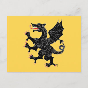 Dragon Rampant Sable Briefkaart