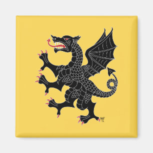 Dragon Rampant Sable Magneet