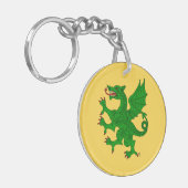 Dragon Rampant Vert Sleutelhanger (Voorkant Links)