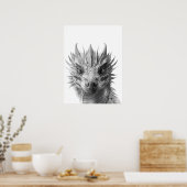 Dragon Realistic Portrait Kind Child Room Poster (Keuken)