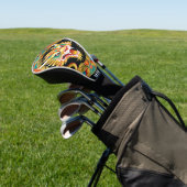 Dragon Red Gold Golf Head Hoesje Golfheadcover (Insitu)