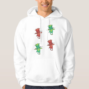 Dragon Red Green Fantasy Cute Animals voor kindere Hoodie