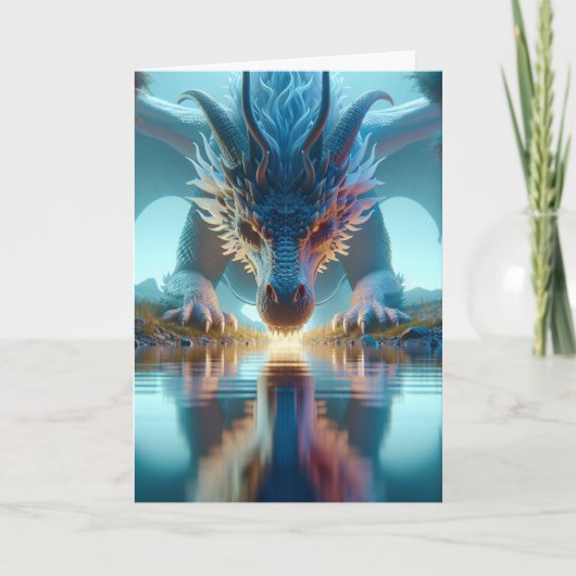 Dragon Reflection Happy Birthday neef Kaart (Voorkant)