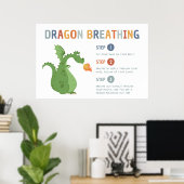 Dragon Respirer Calme vers le bas Classroom Poster (Bureau à domicile)