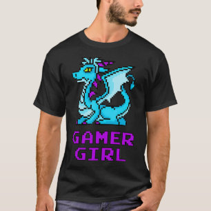 Dragon Retro 8-bits Cool Gamer Girl Gift Womens Vi T-shirt