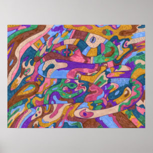 "Dragon Ride" 24x18 abstract Poster