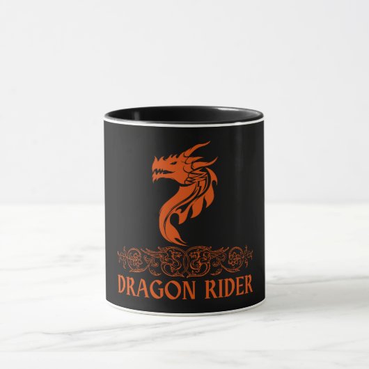 Dragon Rider Cool Trendy Fantasy Red Typography Mok (Midden)