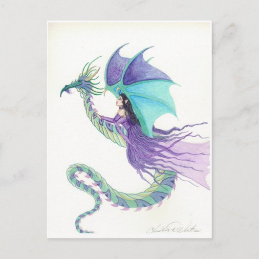 dragon rider fairy briefkaart (Voorkant)