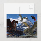 Dragon Rider Red vs Green Battle Briefkaart (Voorkant / Achterkant)