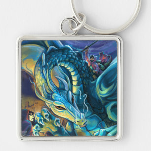Dragon Rider schilderde kunst Sleutelhanger