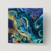 Dragon Rider schilderde kunst Vierkante Button 5,1 Cm (Voorkant)
