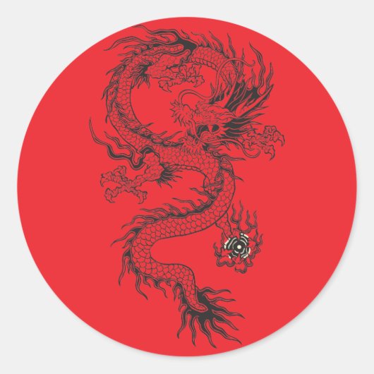 Dragon Ronde Sticker (Voorkant)