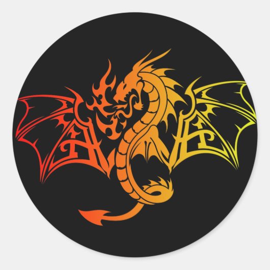 Dragon Ronde Sticker (Voorkant)