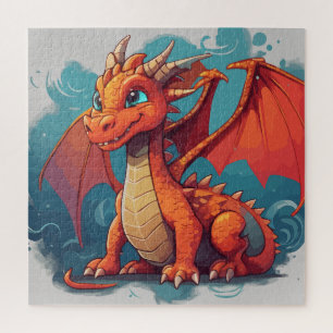 Dragon rood kunstwerk legpuzzel