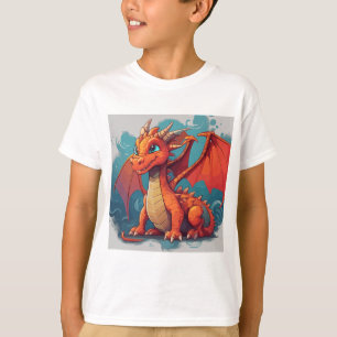 Dragon rood kunstwerk t-shirt