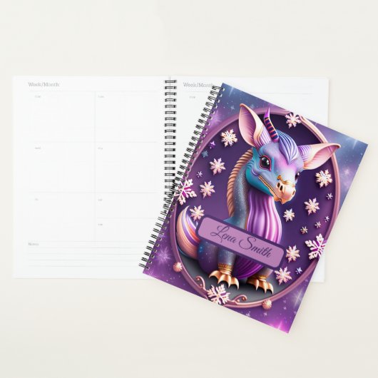 Dragon Rose Violet, Art Digital Fantastique (Devant avec enveloppe)