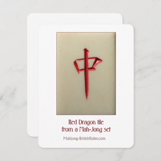 Dragon rouge - carte explicative (Devant / Derrière)
