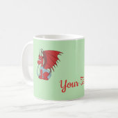 Dragon Rouge Cartoon Café Mug (Devant gauche)