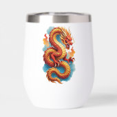 Dragon Rouge Chinois Illustration Fougueuse-67561 (Arrière)