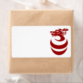 Dragon rouge en Étiquette d'oeufs (En situation)