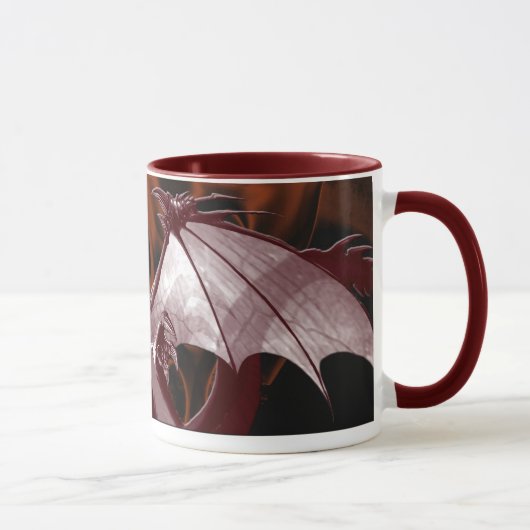 Dragon rouge et Flames Imaginaire Mug (Droite)