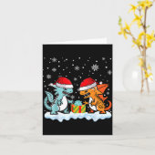 Dragon Santa Hat Mythical Animal Funny Christmas P Kaart (Gele Bloem)