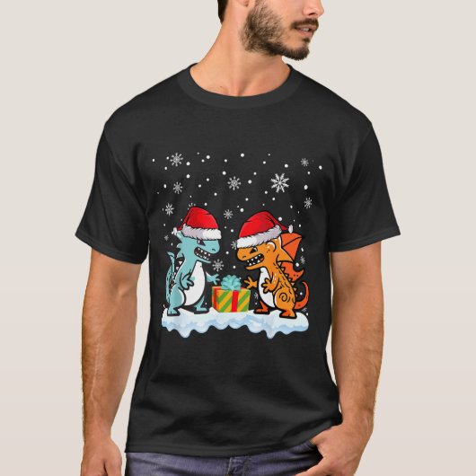 Dragon Santa Hat Mythical Animal Funny Christmas P T-shirt (Voorkant)