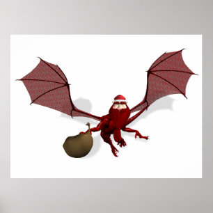 Dragon Santa Poster