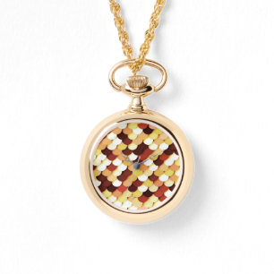 "Dragon Scales" — chocolade, tint, roest en room Horloge