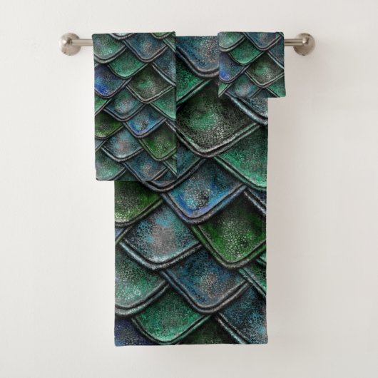 Dragon Scales Green Bad Handdoek (Insitu)