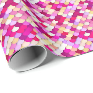 "Dragon Scales" — magenta, roze en goud Cadeaupapier