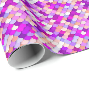 "Dragon Scales" — paars, warm roze en perzik Cadeaupapier